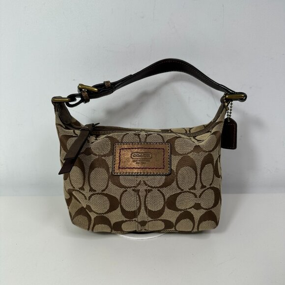 COACH Vintage Y2K Signature Mini Satchel Handbag Shoulder Bag Jacquard - Picture 2 of 11